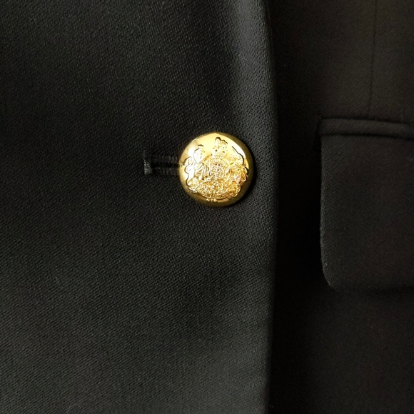 Vtg Ralph Lauren Black Gold Crest Bullion Blazer 8 - Picture 5 of 7
